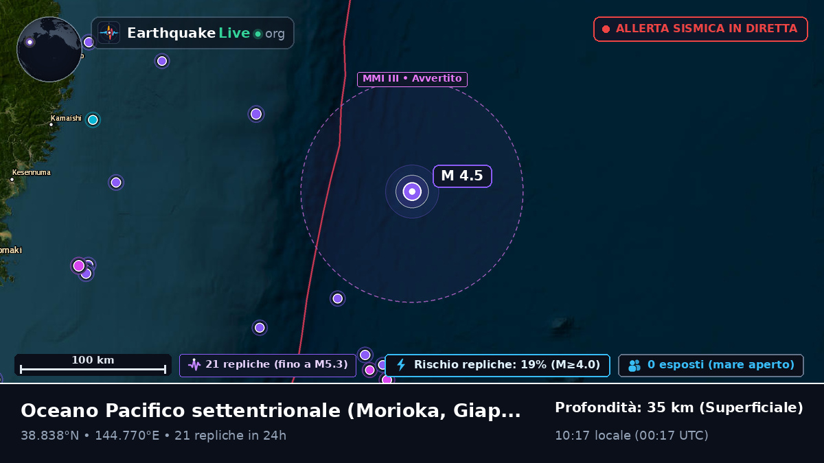 Oceano Pacifico settentrionale (Giappone)