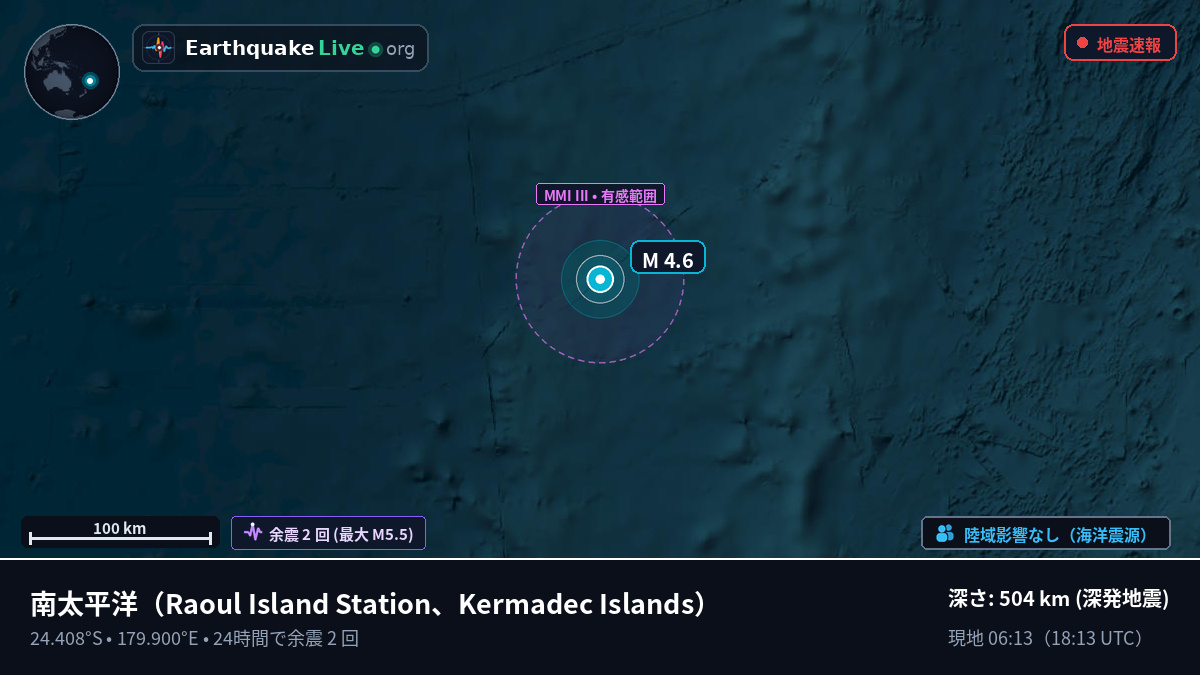 南太平洋 (Kermadec Islands)