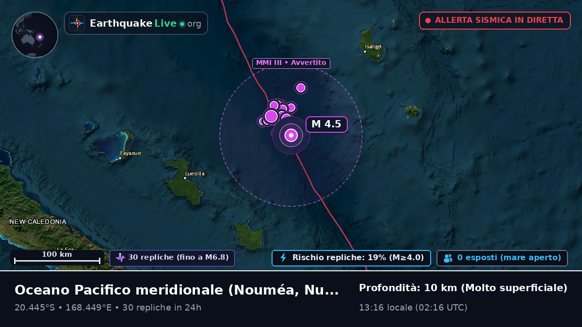 Oceano Pacifico meridionale (Nuova Caledonia)