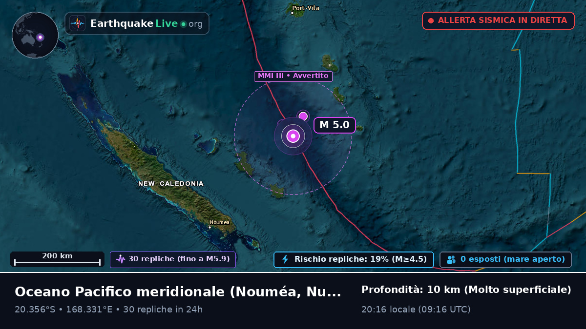Oceano Pacifico meridionale (Nuova Caledonia)