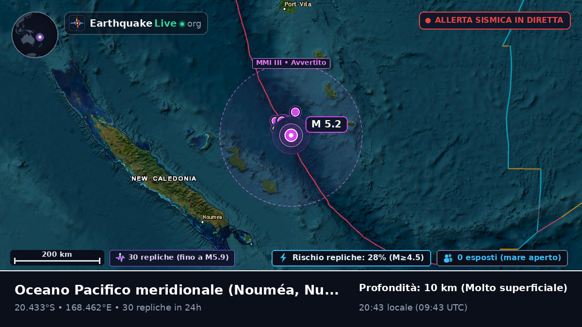 Oceano Pacifico meridionale (Nuova Caledonia)