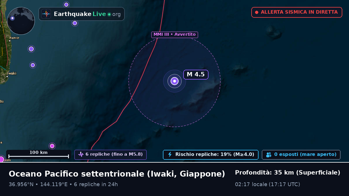 Oceano Pacifico settentrionale (Giappone)