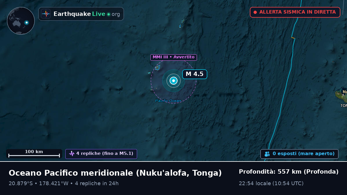 Oceano Pacifico meridionale (Tonga)