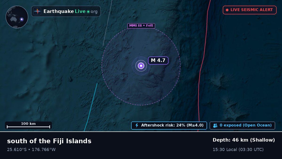 South Pacific Ocean (Kermadec Islands)