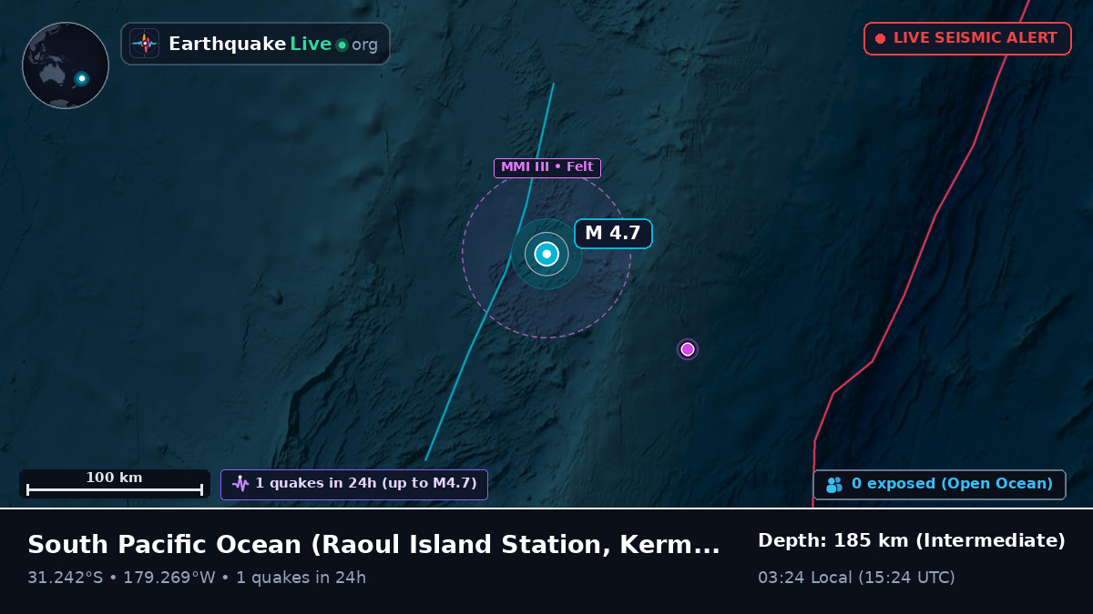 South Pacific Ocean (Kermadec Islands)