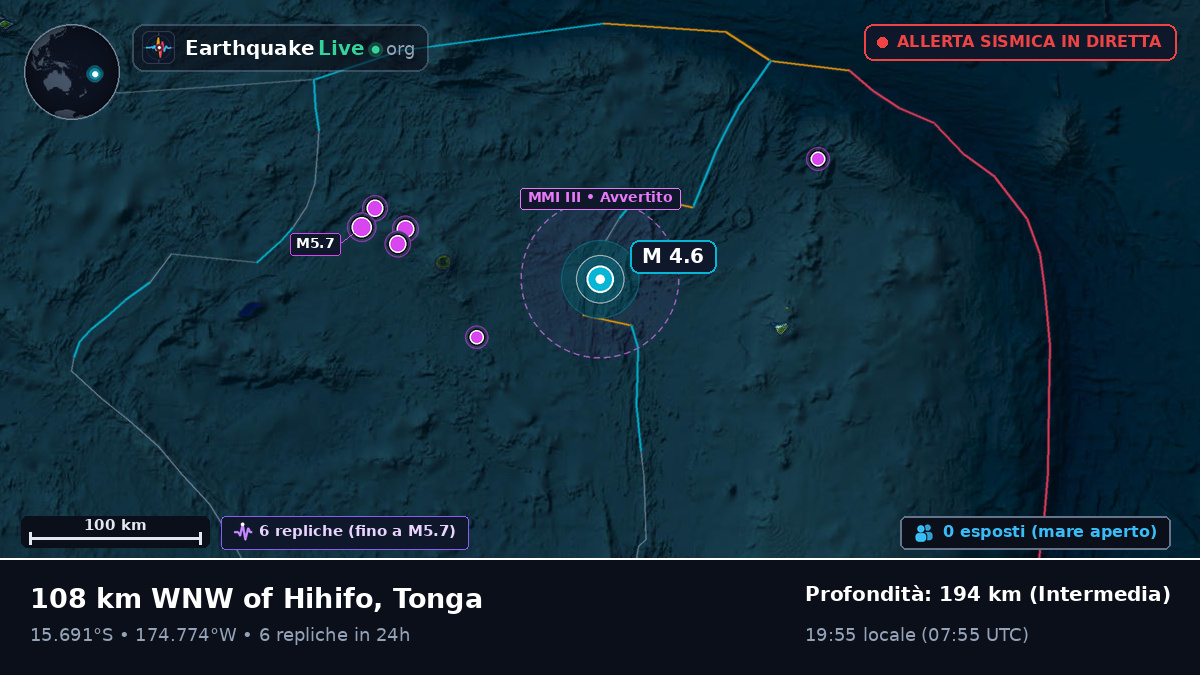Oceano Pacifico meridionale (Tonga)
