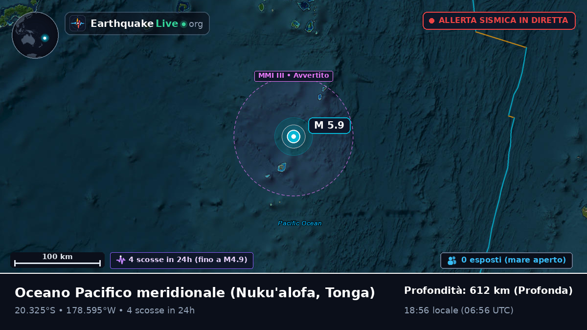 Oceano Pacifico meridionale (Tonga)