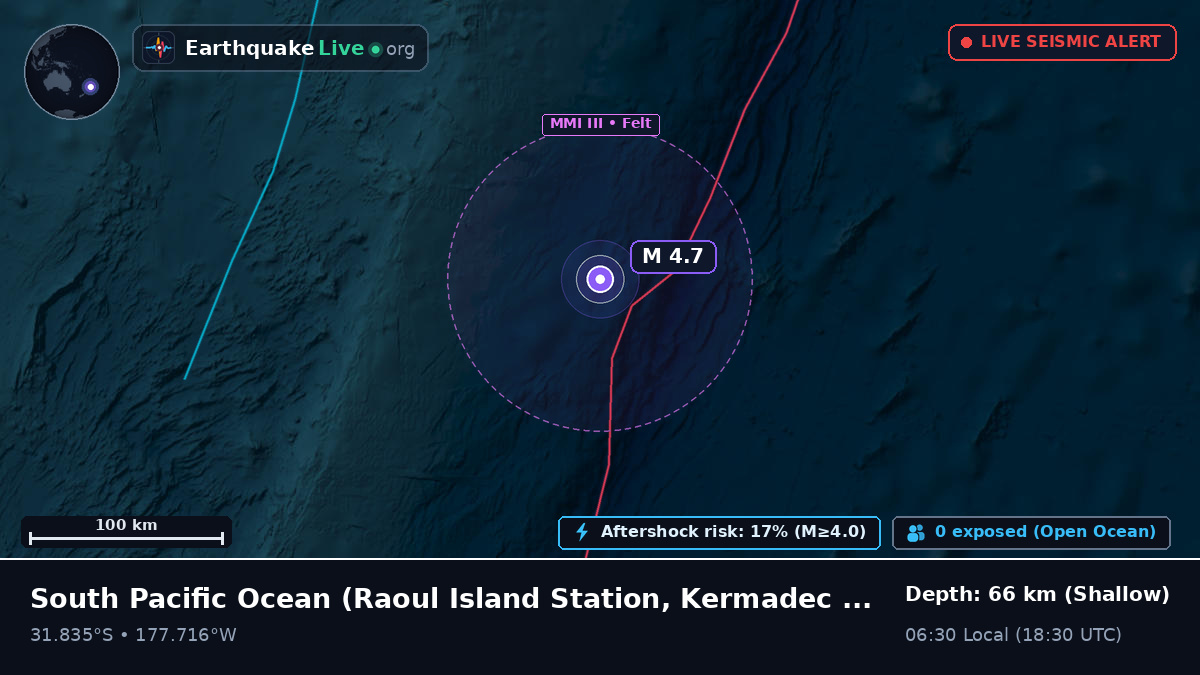 South Pacific Ocean (Kermadec Islands)