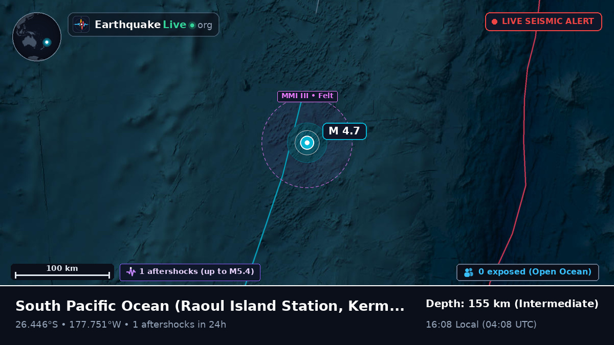 South Pacific Ocean (Kermadec Islands)