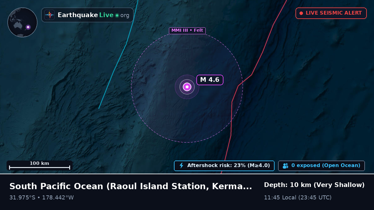 South Pacific Ocean (Kermadec Islands)