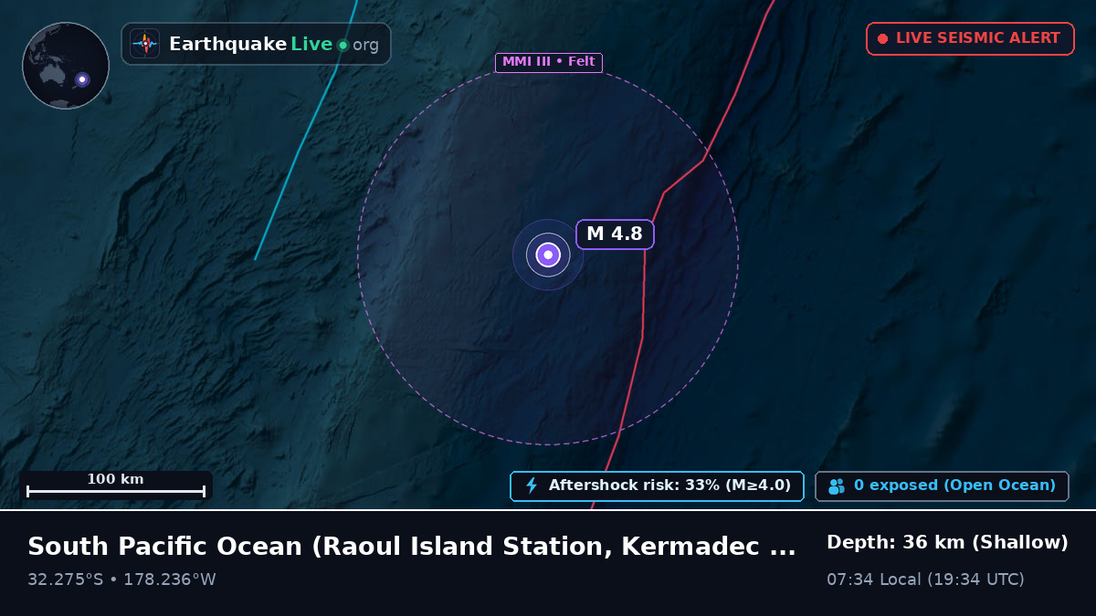South Pacific Ocean (Kermadec Islands)