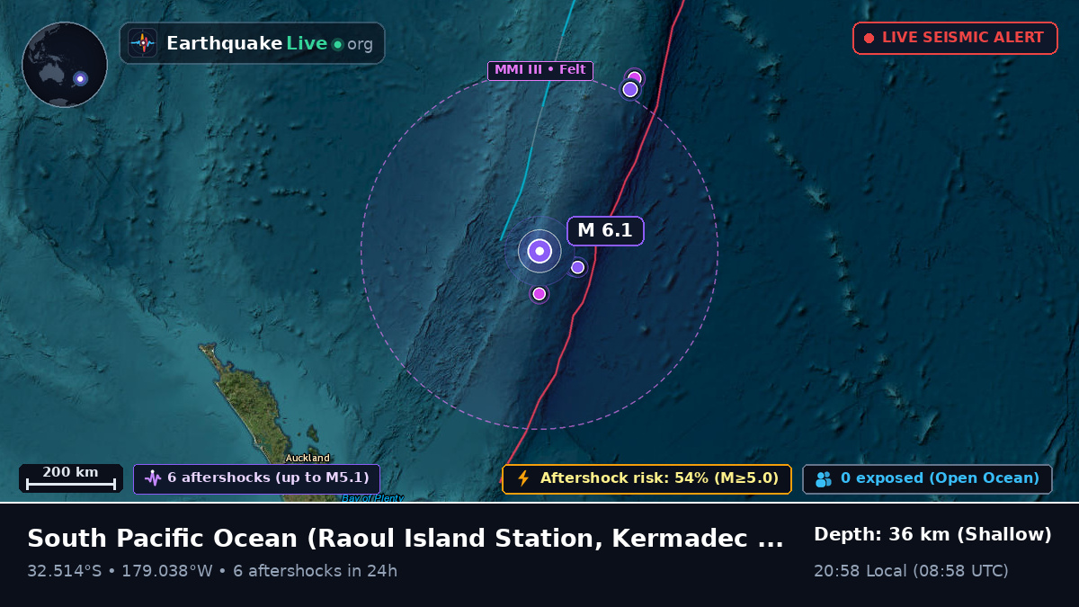 South Pacific Ocean (Kermadec Islands)
