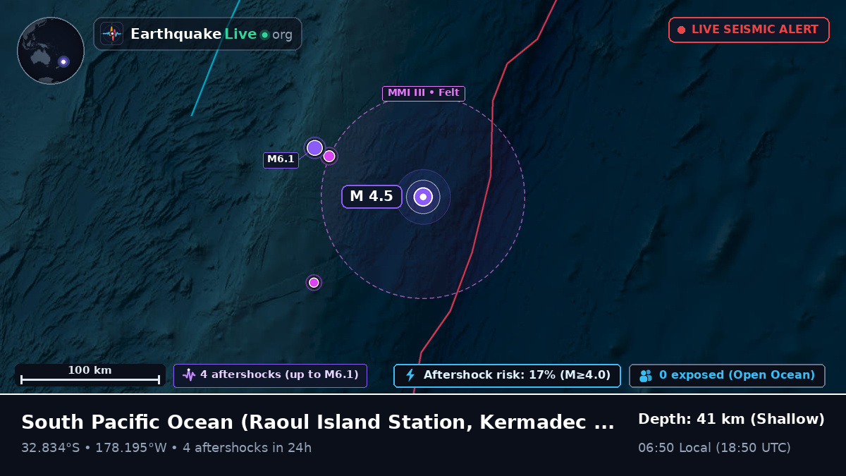 South Pacific Ocean (Kermadec Islands)