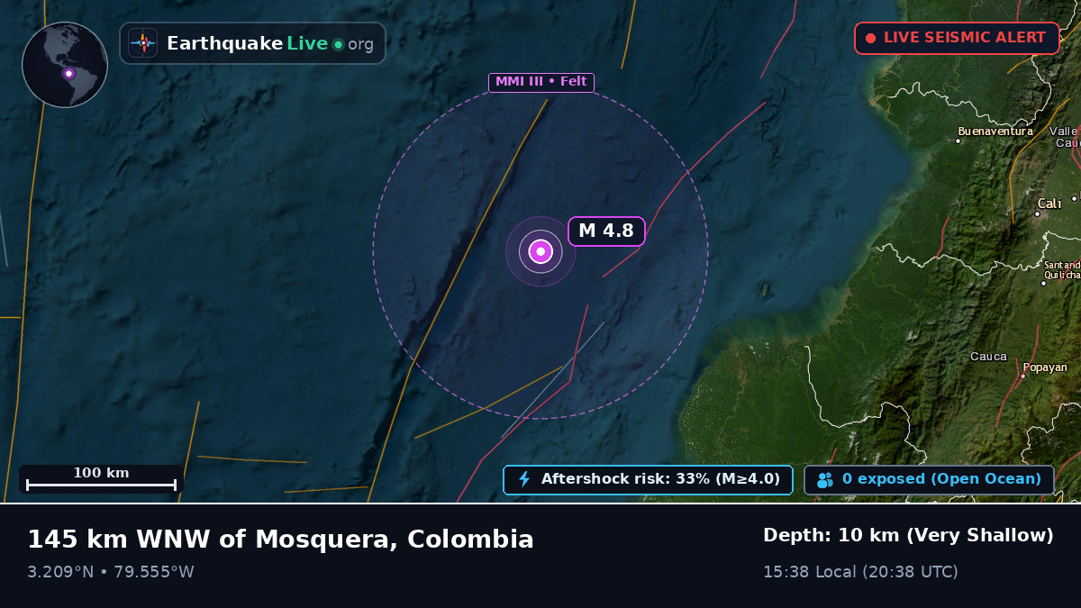 Off the coast of Tumaco, Colombia