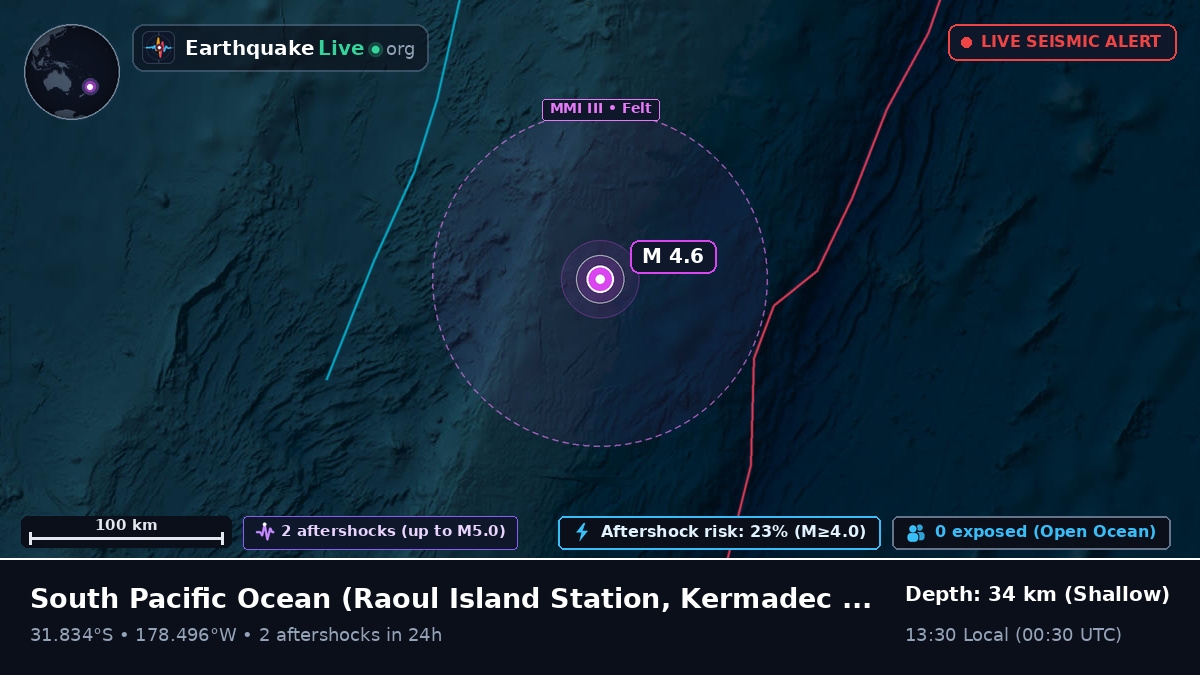 South Pacific Ocean (Kermadec Islands)