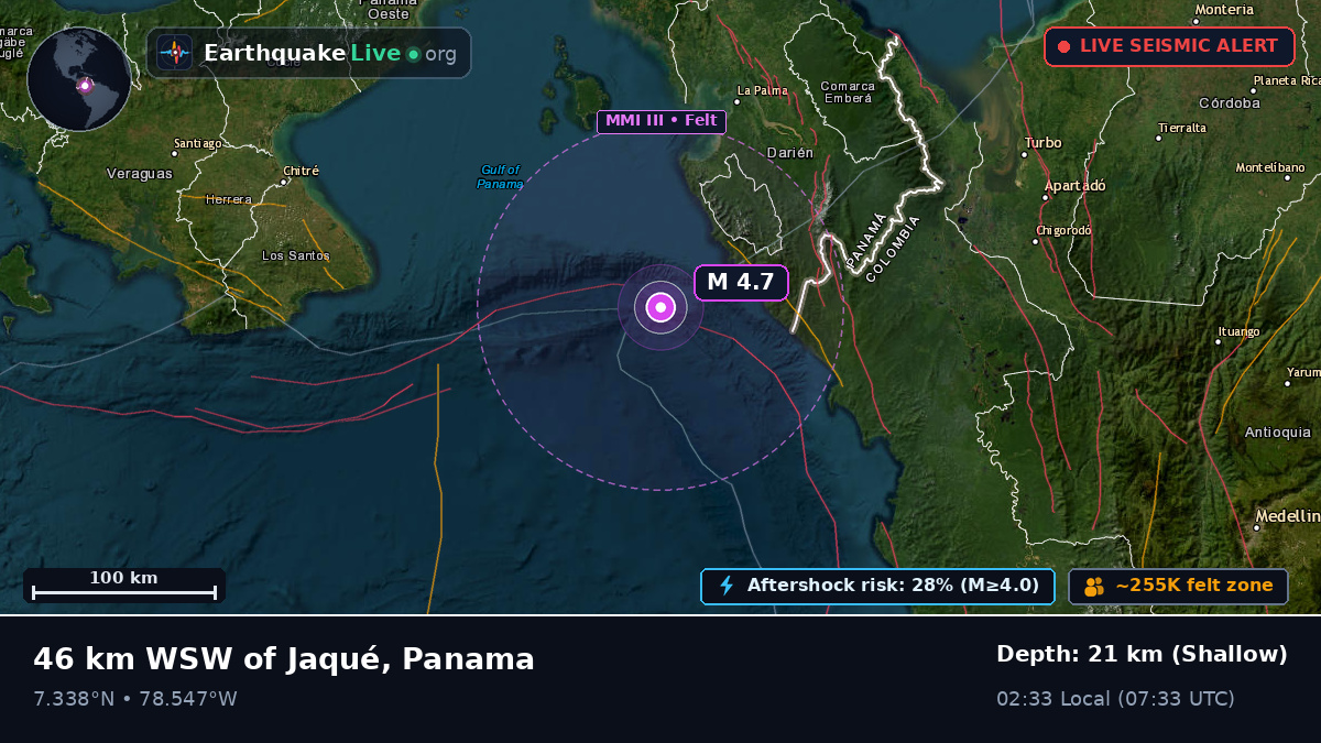 Off the coast of La Palma, Panama