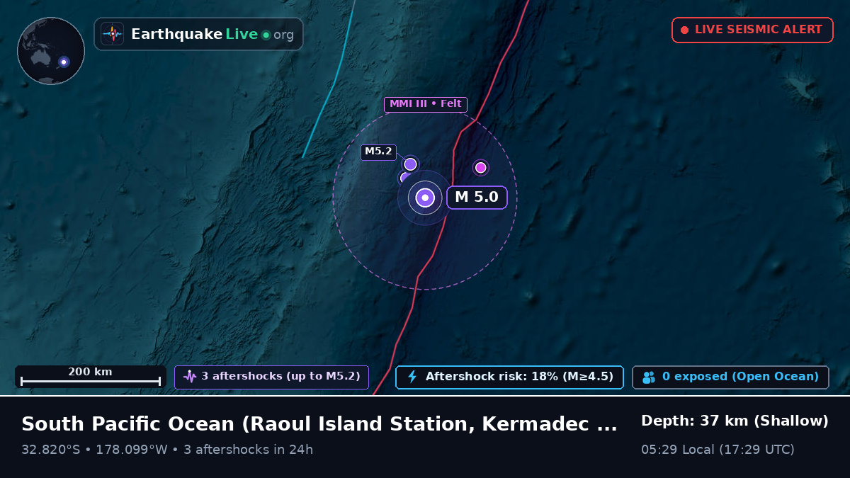 South Pacific Ocean (Kermadec Islands)