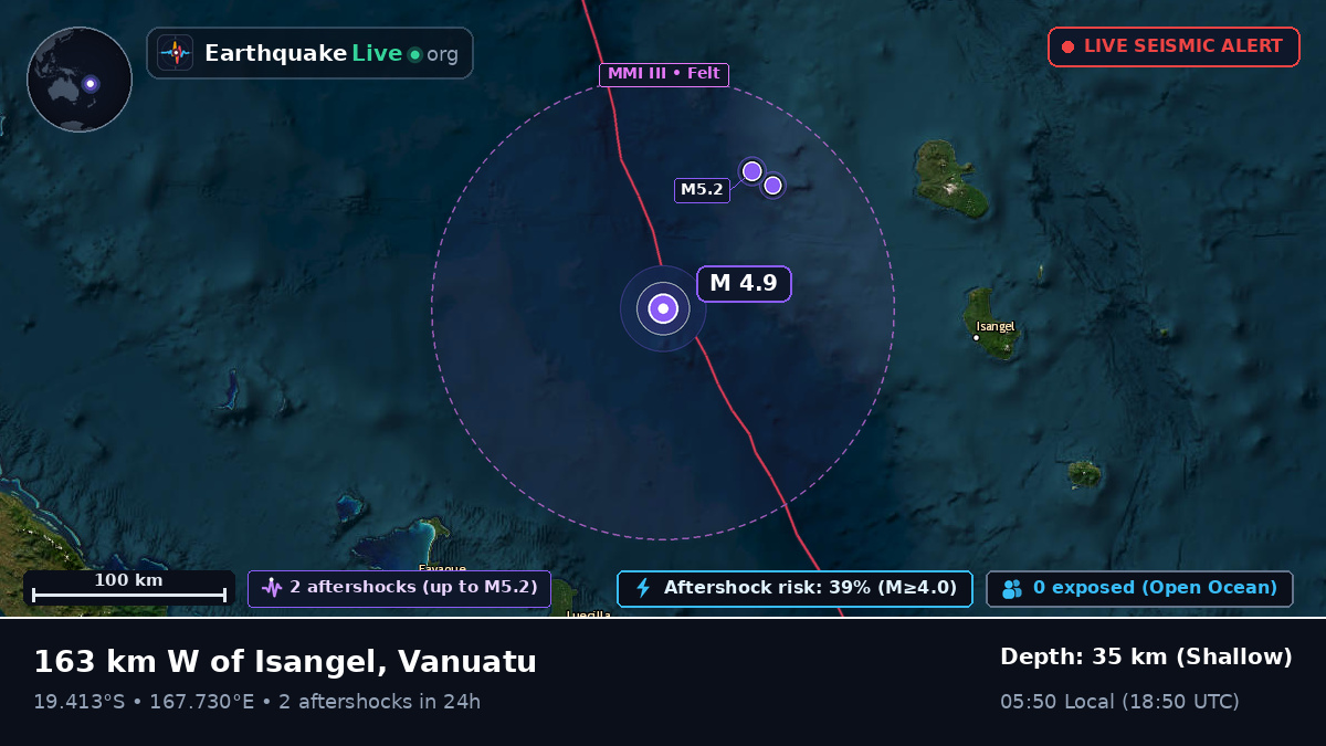 Off the coast of Port Vila, Vanuatu