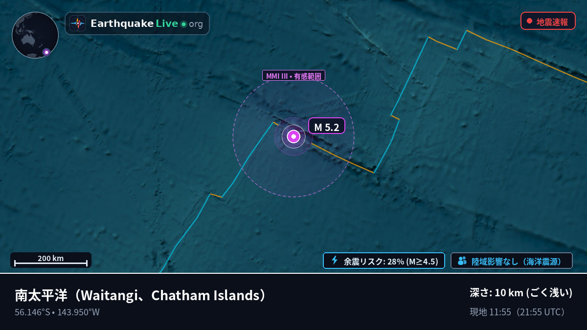 南太平洋 (Chatham Islands)