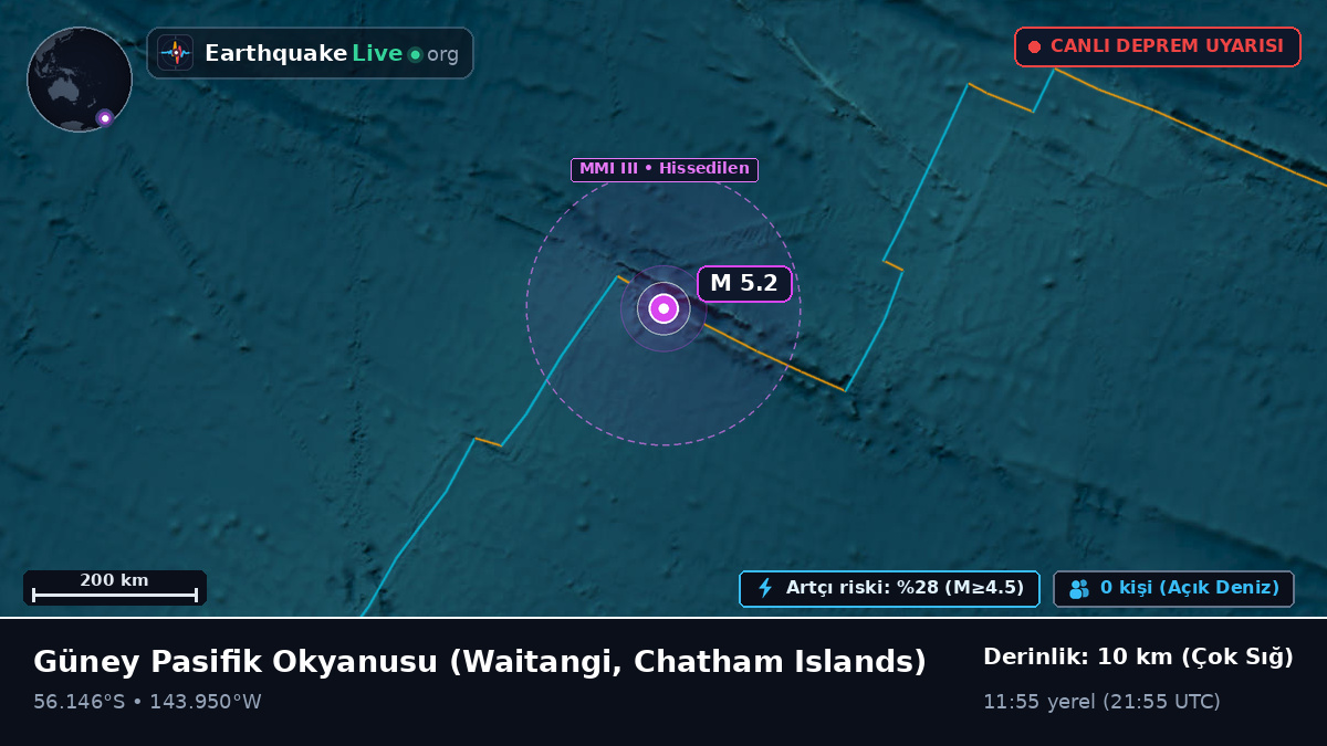 Güney Pasifik Okyanusu (Chatham Islands)