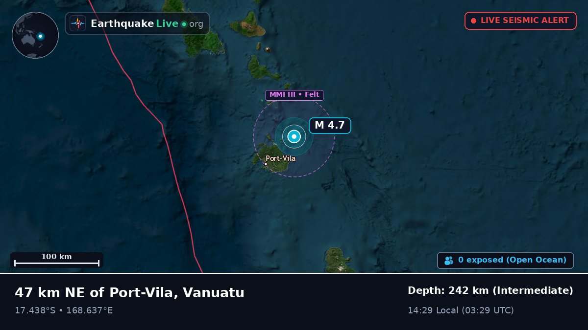 Off the coast of Port Vila, Vanuatu