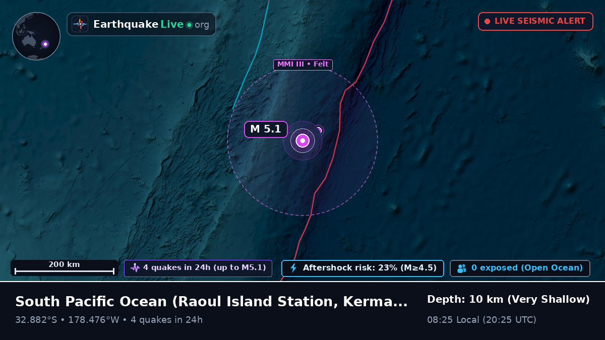 South Pacific Ocean (Kermadec Islands)
