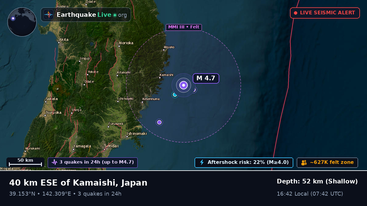 Off the coast of Morioka, Japan
