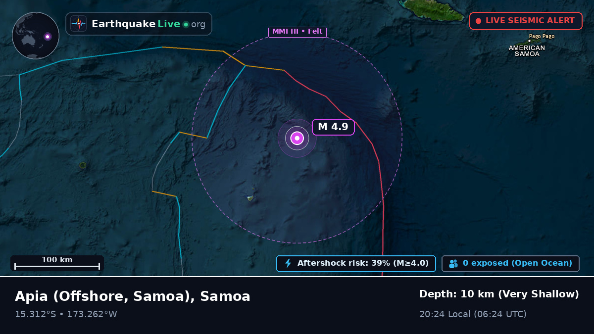 Off the coast of Apia, Samoa