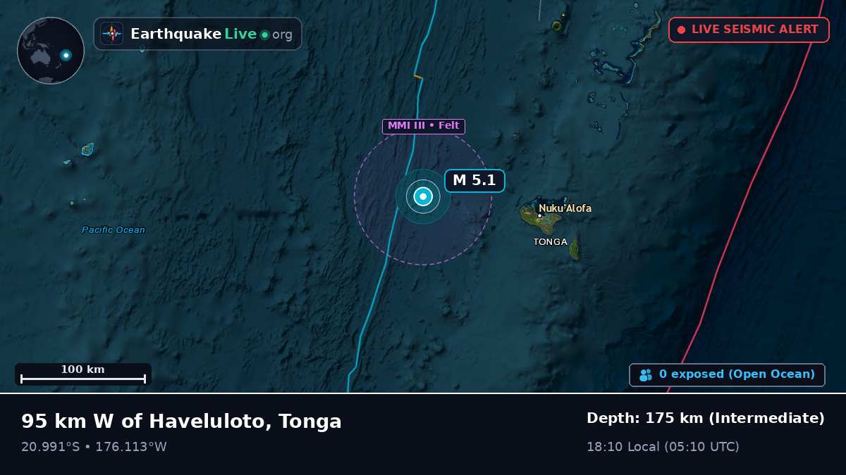 Off the coast of Nuku'alofa, Tonga