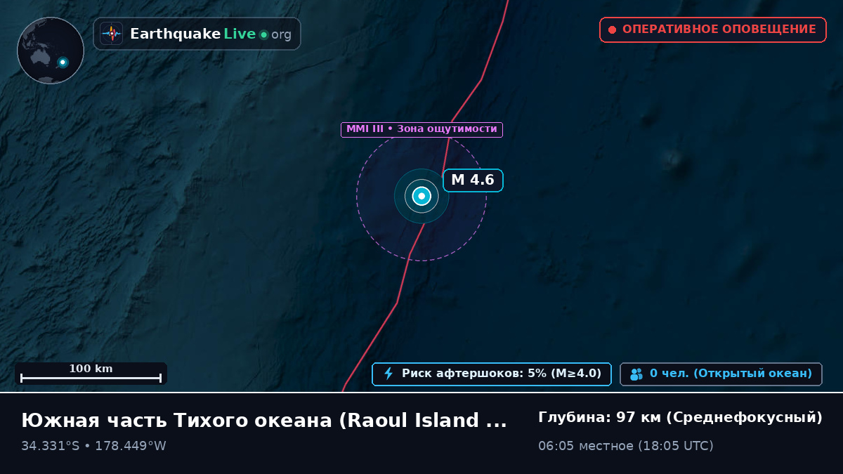 Южная часть Тихого океана (Kermadec Islands)