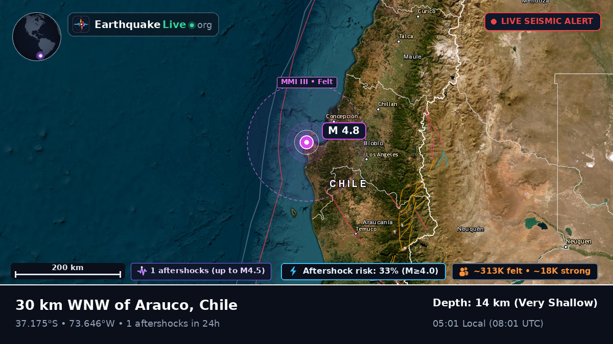 Off the coast of Concepción, Chile