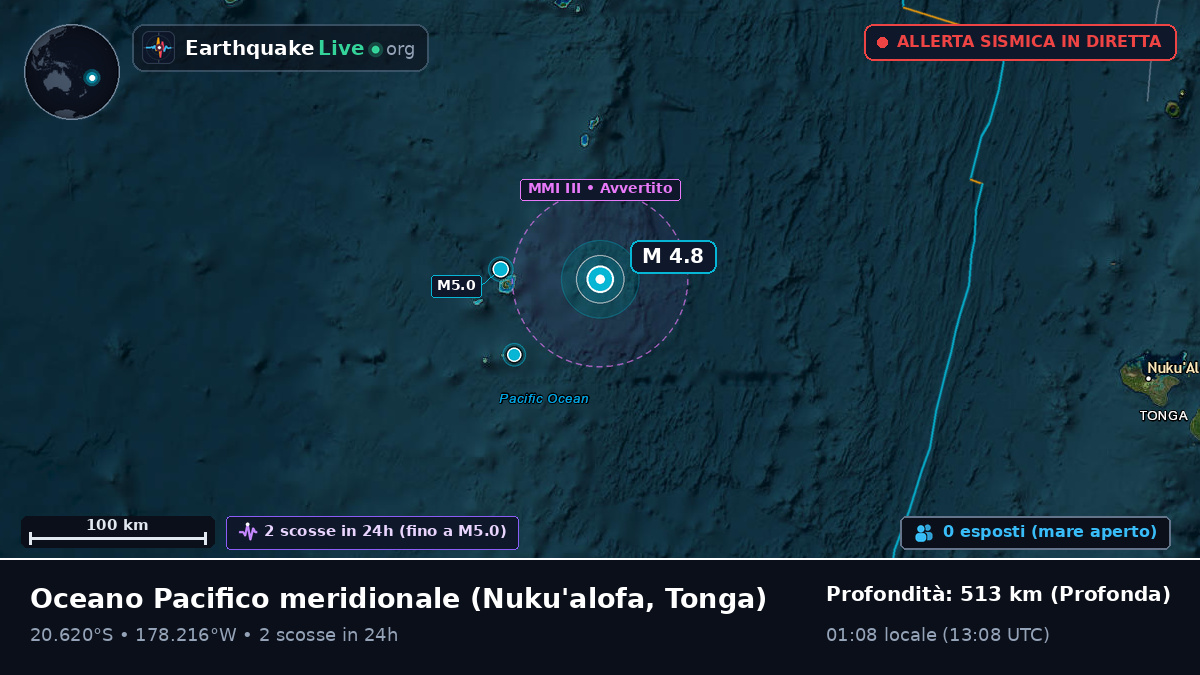 Oceano Pacifico meridionale (Tonga)