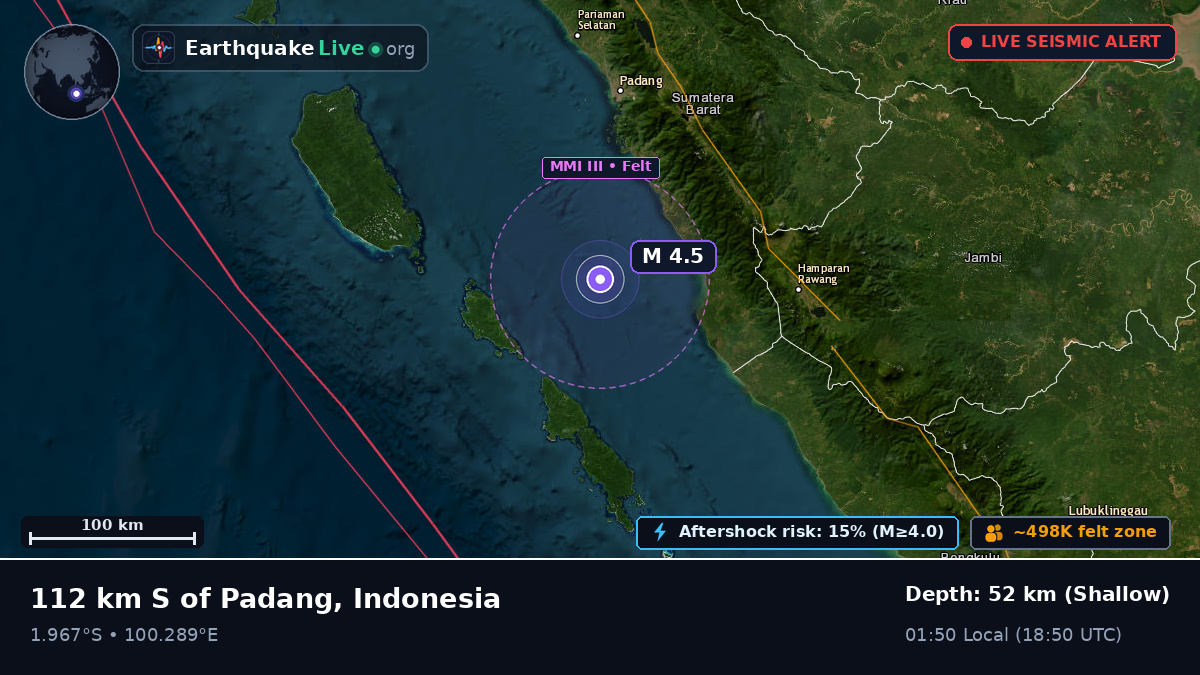 Off the coast of Padang, Indonesia