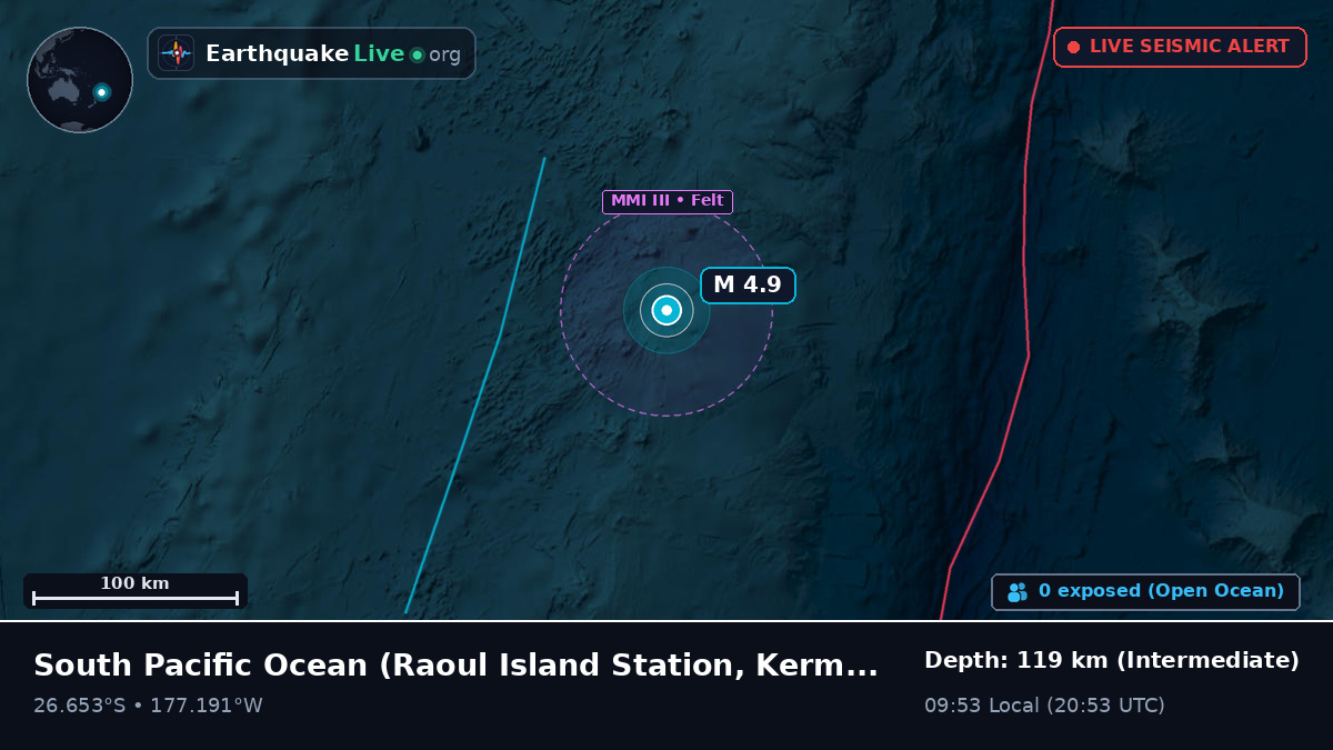 South Pacific Ocean (Kermadec Islands)
