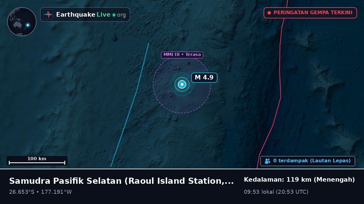Samudra Pasifik Selatan (Kermadec Islands)