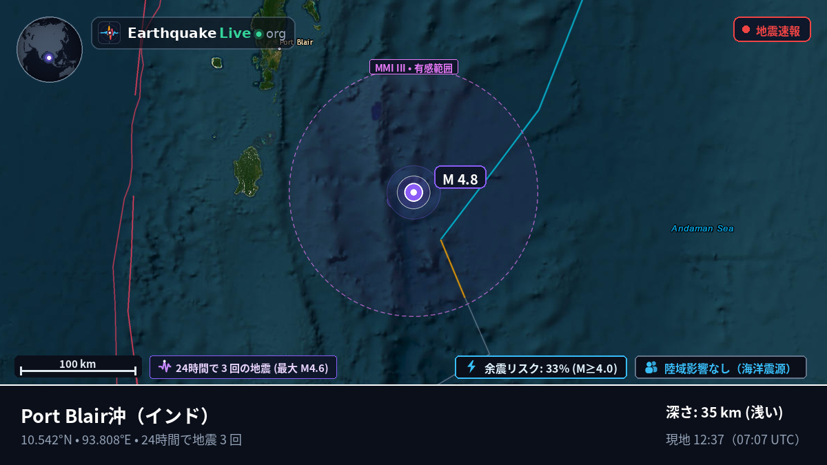 Port Blair沖(インド)