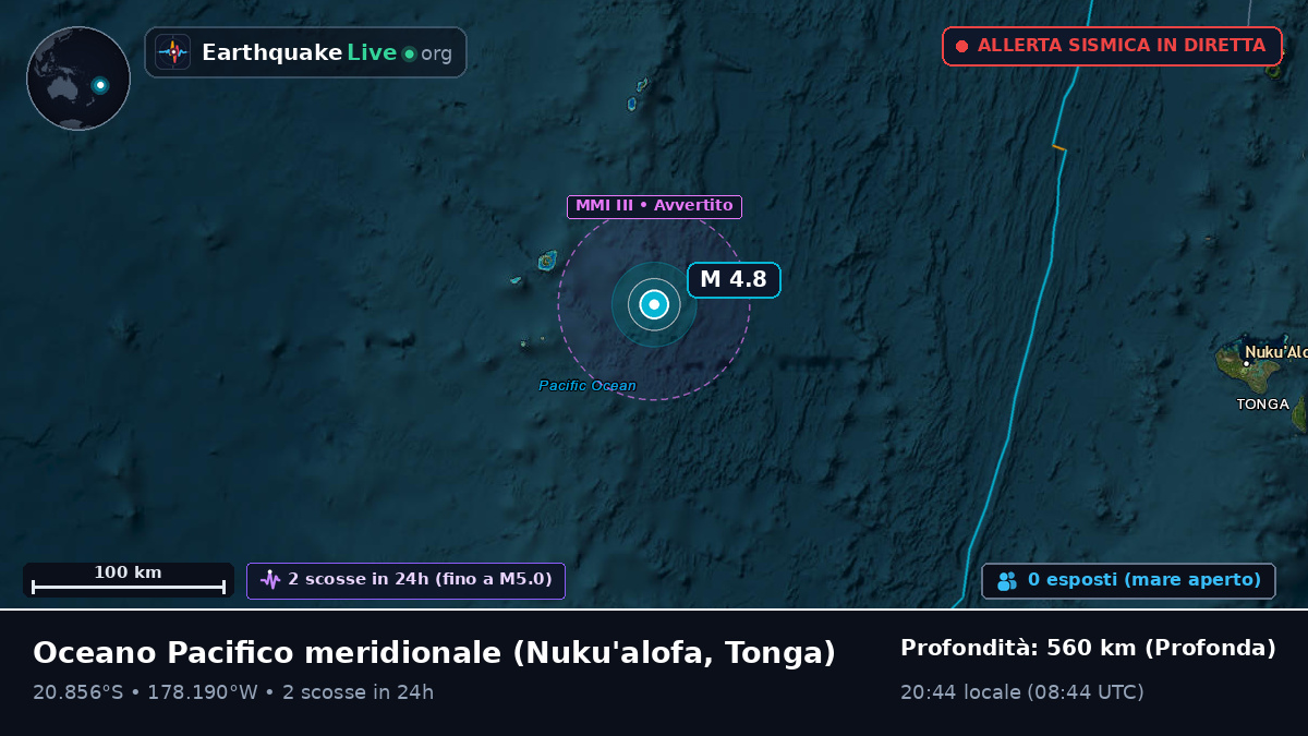 Oceano Pacifico meridionale (Tonga)