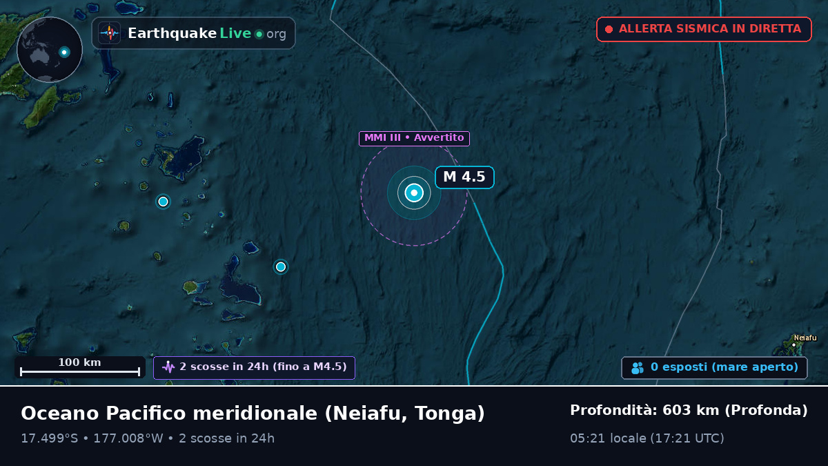 Oceano Pacifico meridionale (Tonga)