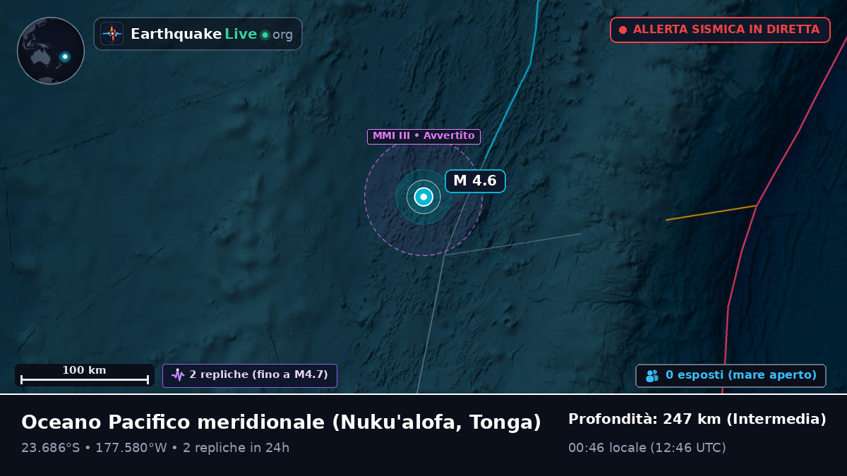 Oceano Pacifico meridionale (Tonga)
