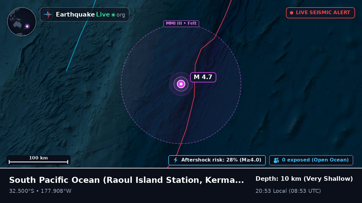 South Pacific Ocean (Kermadec Islands)