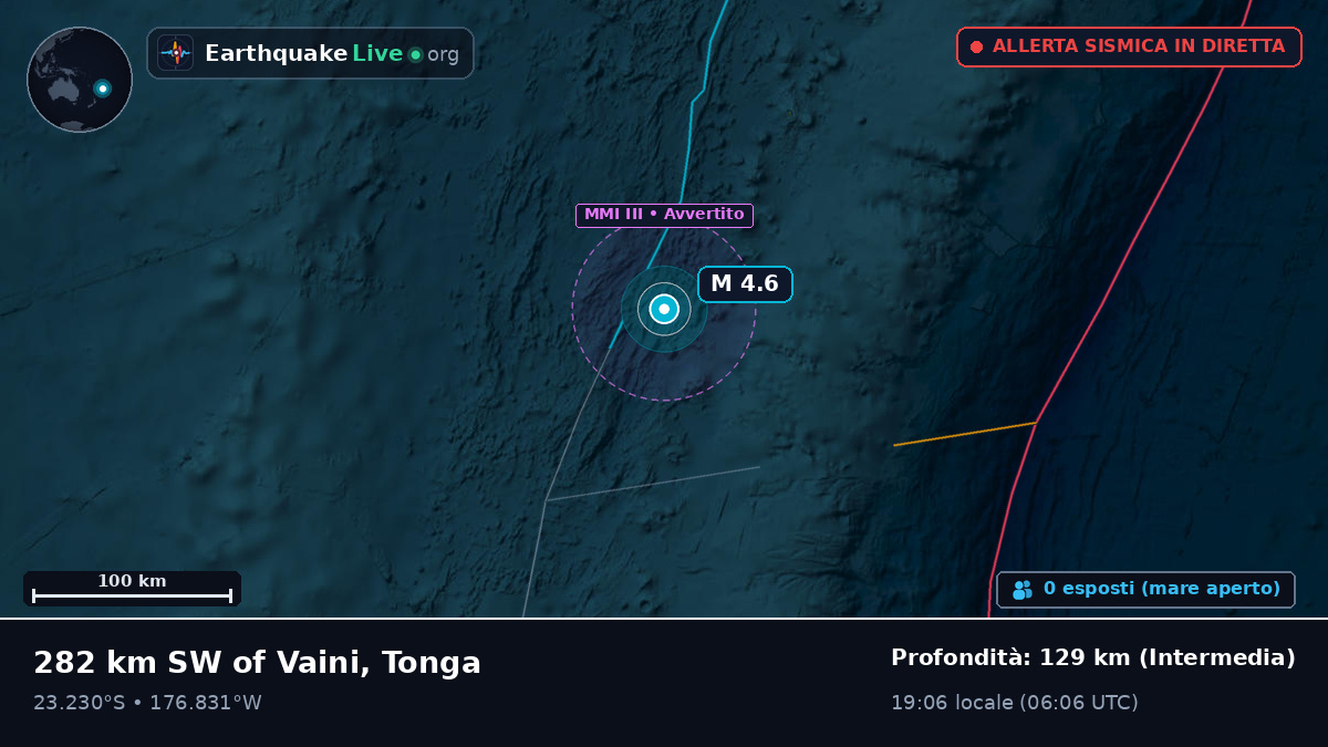 Oceano Pacifico meridionale (Tonga)