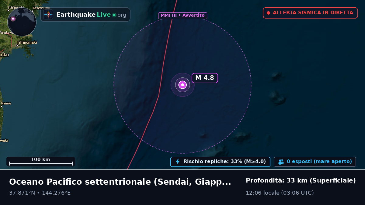 Oceano Pacifico settentrionale (Giappone)
