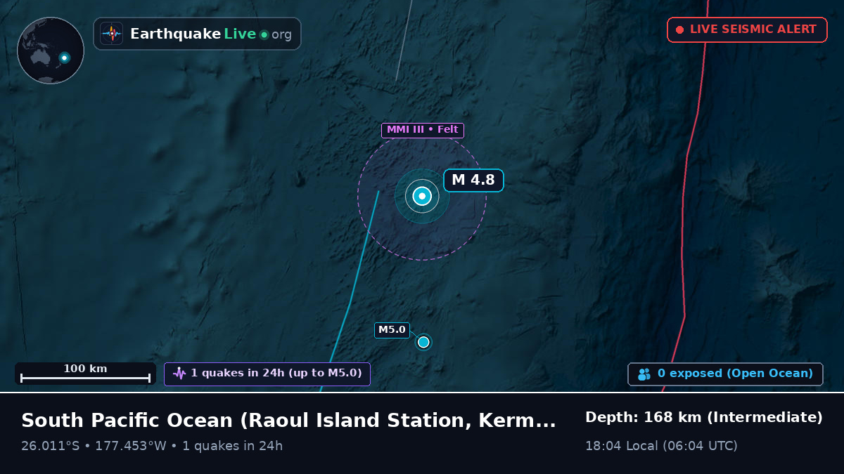 South Pacific Ocean (Kermadec Islands)