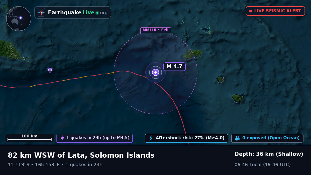 Off the coast of Lata, Solomon Islands