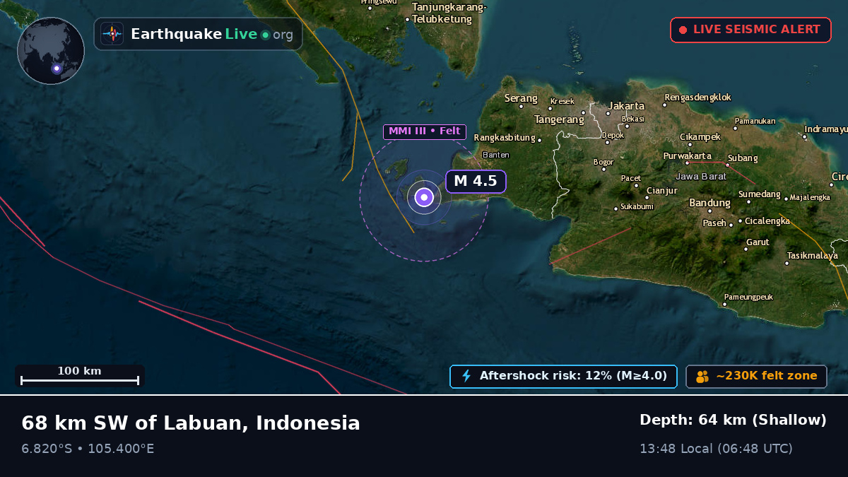 Off the coast of Serang, Indonesia