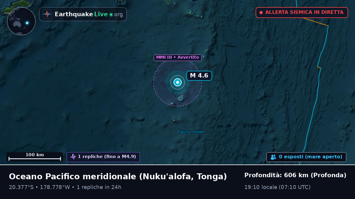 Oceano Pacifico meridionale (Tonga)