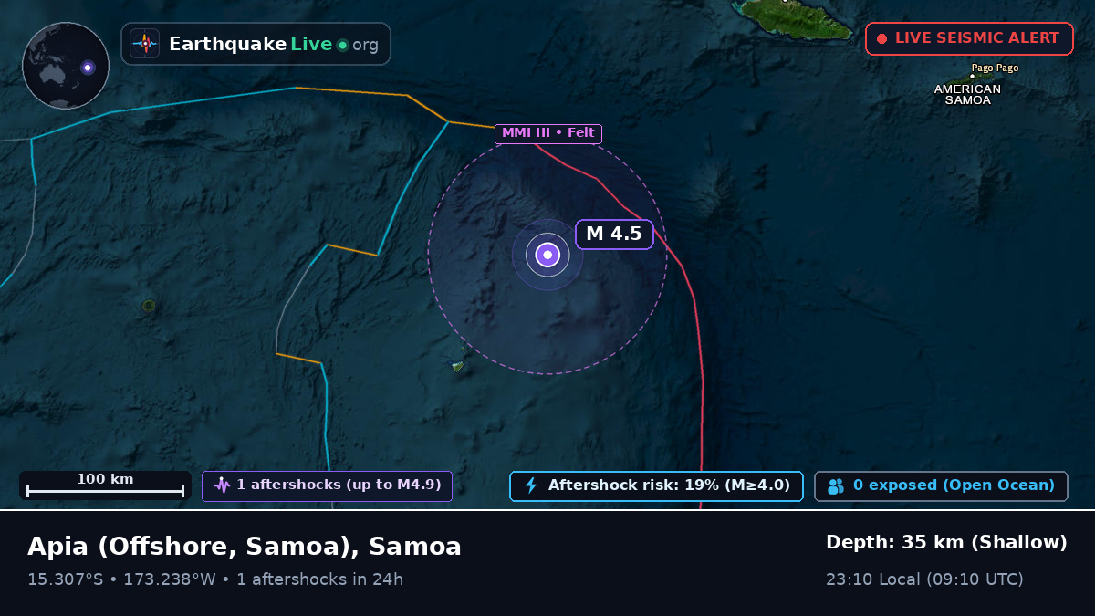 Off the coast of Apia, Samoa