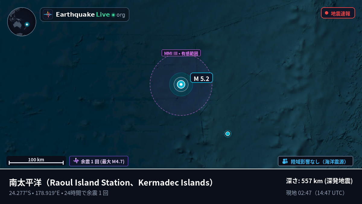 南太平洋 (Kermadec Islands)