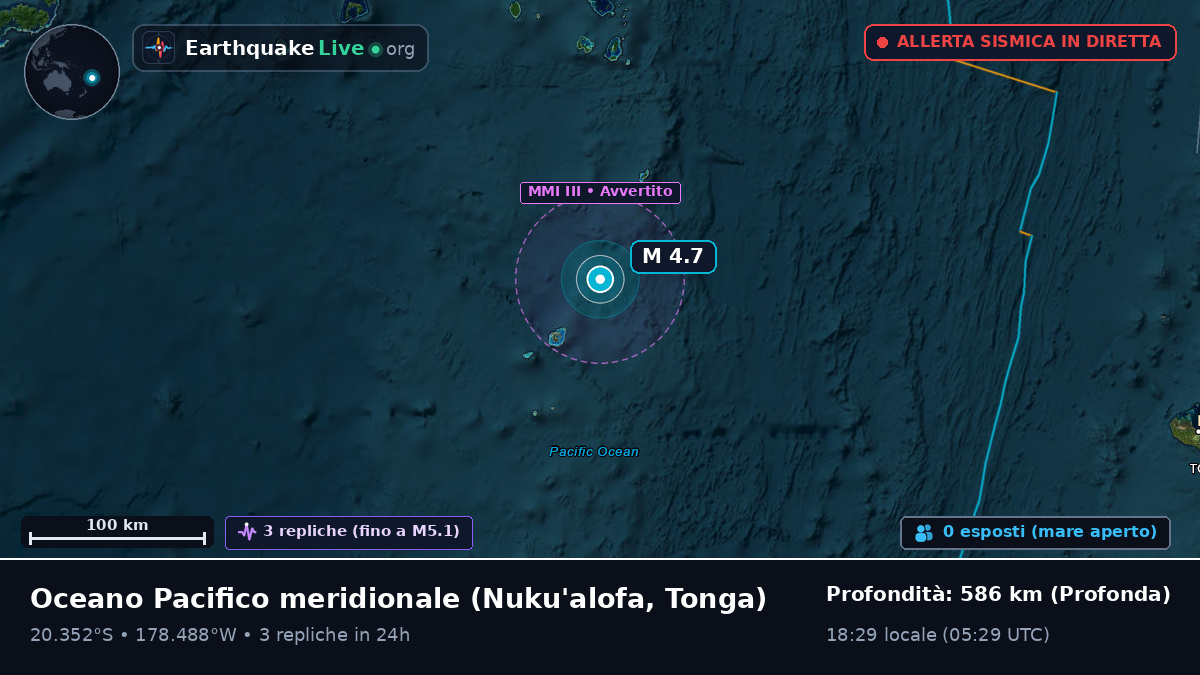 Oceano Pacifico meridionale (Tonga)