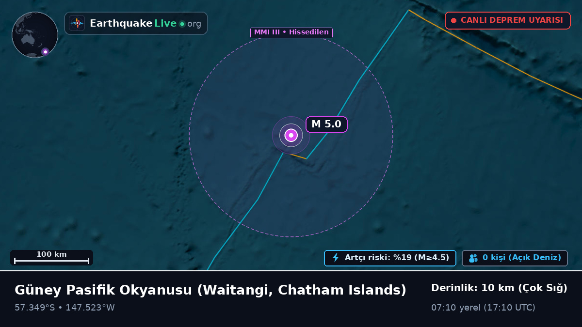 Güney Pasifik Okyanusu (Chatham Islands)